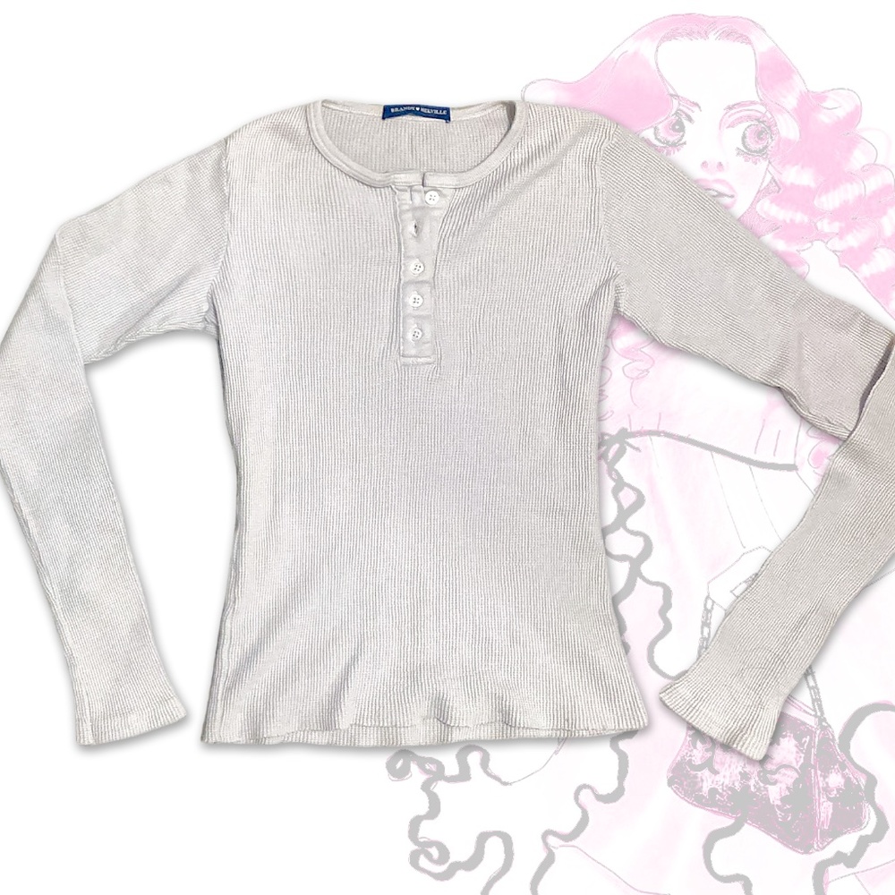 Brandy Melville Waffle Knit Button Up